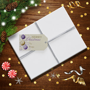 Étiquettes-cadeau Fête du violet et de l'or