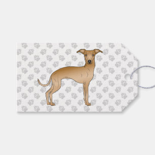Étiquettes-cadeau Fête Italien Greyhound Cute Dessin Chien Avec Patr