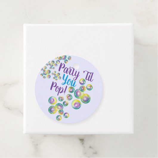 Étiquettes Cadeau Fête jusqu'à vous Pop souffler bulles Iridescente (En situation)