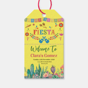 Étiquettes-cadeau Fête Mexicaine Colorée Cactus Floral Baby Shower d