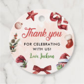 Étiquettes Cadeau Fête moderne Noël 1er anniversaire (Devant)