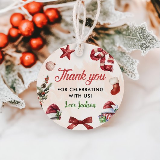 Étiquettes Cadeau Fête moderne Noël 1er anniversaire