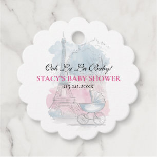 Étiquettes Cadeau Fête Prénatale de Bébé Paris Tour Eiffel Mixte