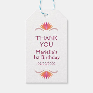 Étiquettes-cadeau Fête rose Mariage de douche d'anniversaire Merci