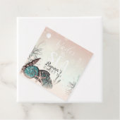 Étiquettes Cadeau Fête Sweet 16 Rose sous les coquillages de la plag (En situation)