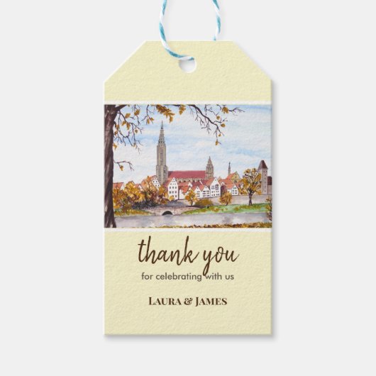 Étiquettes-cadeau Fête Ulm Minster Allemagne Farida Greenfield (Devant)