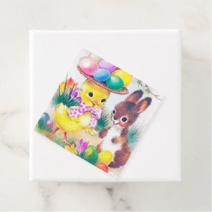 Étiquettes Cadeau fête vintage de Pâques rabin rétro