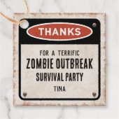 Étiquettes Cadeau Fête zombie merci (Devant)