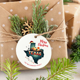 Étiquettes Cadeau Fêtes de Noël personnalisées du Texas State