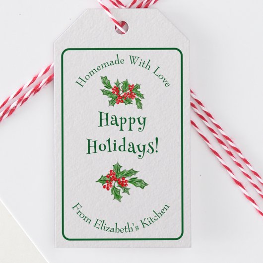 Étiquettes-cadeau Fêtes de Noël Vert Joyeux Noël