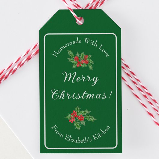 Étiquettes-cadeau Fêtes de Noël Vert Joyeux Noël