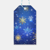 Étiquettes-cadeau Fêtes Gold Blue Snowflakes Noël Noël (Dos)