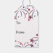 Étiquettes-cadeau Feu d'artifice et drapeau (Dos)