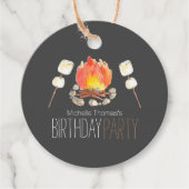 Étiquettes Cadeau Feu de camping Smores fête d'anniversaire (Devant)