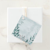 Étiquettes Cadeau feuillage bleu turquoise (En situation)