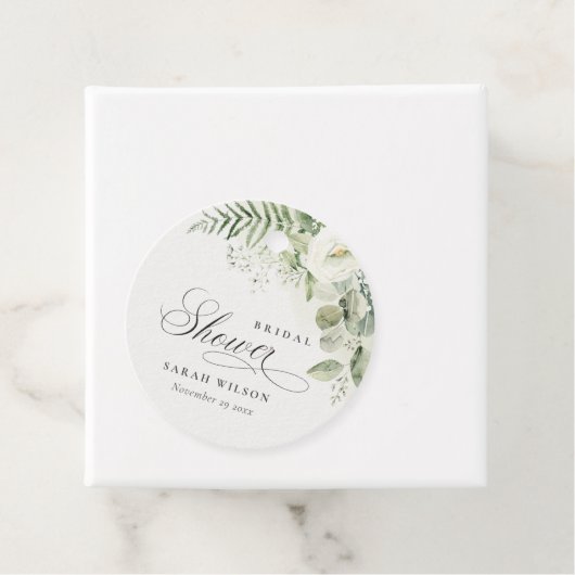 Étiquettes Cadeau Feuillage de verdure de eucalyptus de mariage (En situation)