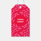 Étiquettes-cadeau Feuillage rose et rouge Pâques (Devant)