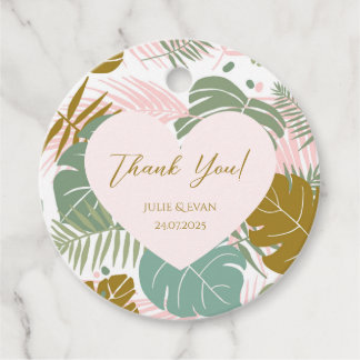 Étiquettes Cadeau Feuillage Tropical - Motif de feuilles de monstera