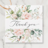 Étiquettes Cadeau Feuille de Merci Mariage en or rose (Devant)