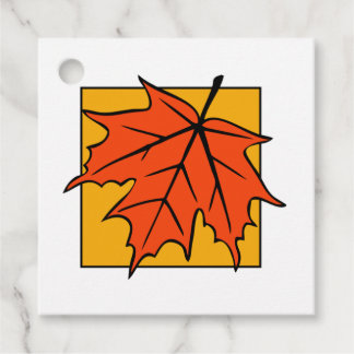 Étiquettes Cadeau Feuille d'érable orange d'automne