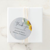 Étiquettes Cadeau Feuille d'olive tournesols Mariage rustique (En situation)