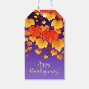 Étiquettes-cadeau Feuille d'orange de vigne d'automne de bon