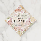 Étiquettes Cadeau Feuille Fleurs Boho Mariage (Devant)