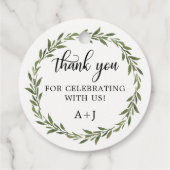 Étiquettes Cadeau Feuille Mariage de couronne Botanique Merci blanc (Dos)