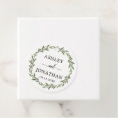 Étiquettes Cadeau Feuille Mariage de couronne Botanique Merci blanc (En situation)