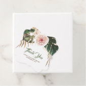 Étiquettes Cadeau Feuille Merci de palme florale tropicale (En situation)