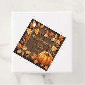 Étiquettes Cadeau Feuilles d'automne douillettes et Bon thanksgiving (En situation)