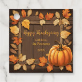 Étiquettes Cadeau Feuilles d'automne douillettes et Bon thanksgiving (Devant)