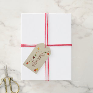 Étiquettes-cadeau Feuilles d'automne sur la ligne de vêtements