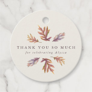 Étiquettes Cadeau Feuilles d'automne wedding shower merci