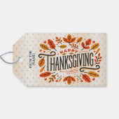 Étiquettes-cadeau Feuilles de automne orange bon thanksgiving (Dos (Horizontal))