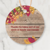 Étiquettes Cadeau Feuilles de Chute de Thanksgiving Rustiques Lumièr (Dos)