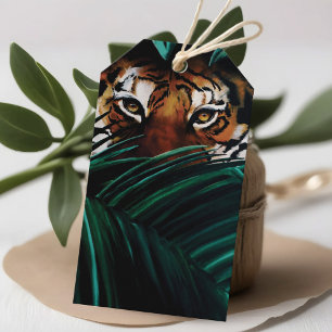 Étiquettes-cadeau Feuilles de la jungle verte de Tiger