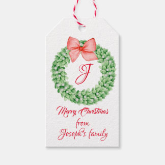 Étiquettes-cadeau Feuilles de Noël joyeuses