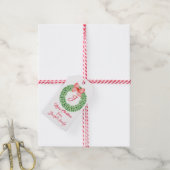 Étiquettes-cadeau Feuilles de Noël joyeuses (Avec de la ficelle)