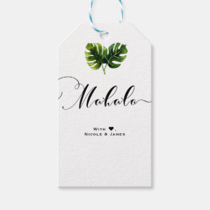 Étiquettes-cadeau Feuilles de palmiers tropicaux simples élégants MA