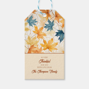 Étiquettes-cadeau Feuilles d'érable Merci repas de brunch de Thanksg