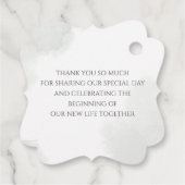 Étiquettes Cadeau Feuilles or vert mignon Merci Mariage (Dos)