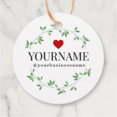 Étiquettes Cadeau Feuilles ronds de feuilles vertes | merci classiqu (Dos)