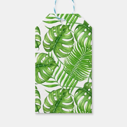 Étiquettes-cadeau Feuilles tropicaux (Devant)
