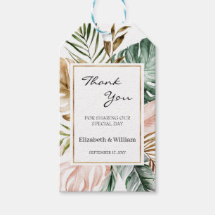 Étiquettes-cadeau Feuilles tropicaux Mariage Favor Merci Tags cadeau
