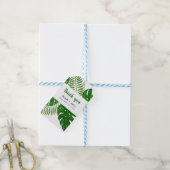 Étiquettes-cadeau Feuilles tropicaux | MERCI MARIAGE (Avec de laficelle)