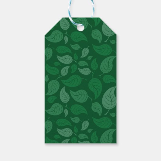 Étiquettes-cadeau Feuilles verts (Devant)