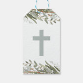 Étiquettes-cadeau Feuilles verts mignons en première communion espag (Dos)