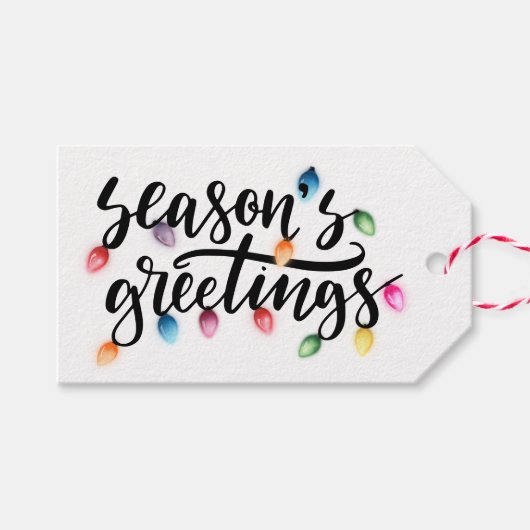 Étiquettes-cadeau Feux de Noël Joyeuses Fêtes À DE (Devant (Horizontal))