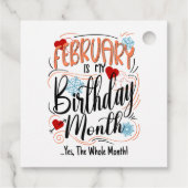 Étiquettes Cadeau Février mon mois d'anniversaire. Oui, Tout Le Mois (Dos)